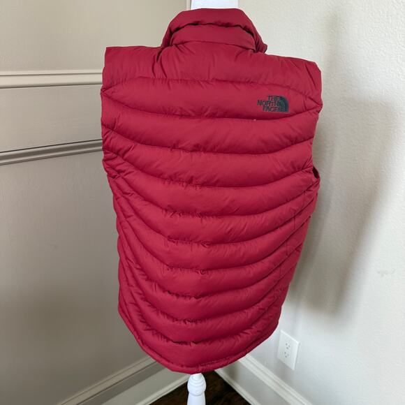 North Face 700 Pro Vest Men's Small Red Goose Down Insulated Full Zip Outerwear - Picture 4 of 7